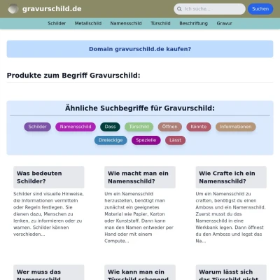 Screenshot gravurschild.de