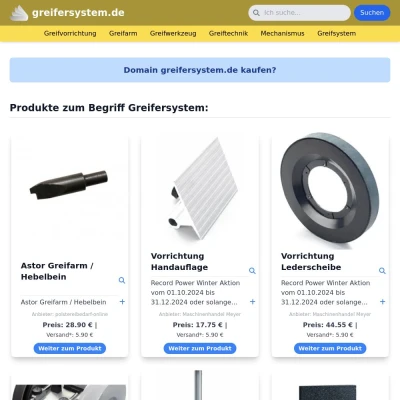 Screenshot greifersystem.de