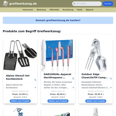 Screenshot greifwerkzeug.de