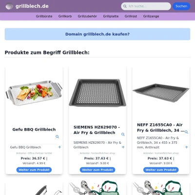 Screenshot grillblech.de