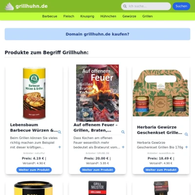 Screenshot grillhuhn.de