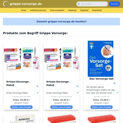 Screenshot grippe-vorsorge.de