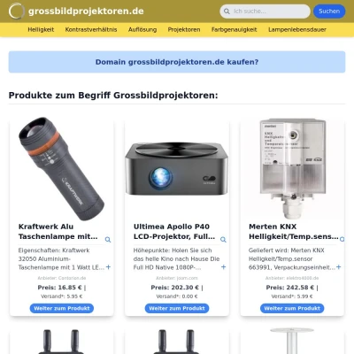 Screenshot grossbildprojektoren.de