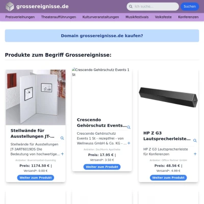 Screenshot grossereignisse.de