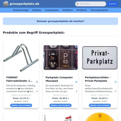 Screenshot grossparkplatz.de