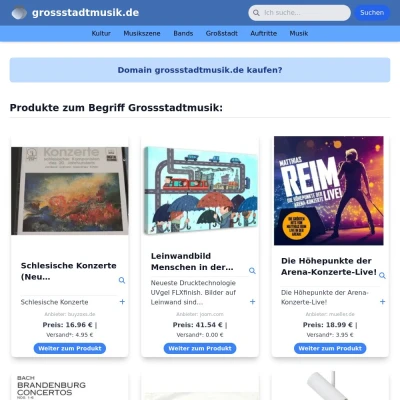 Screenshot grossstadtmusik.de