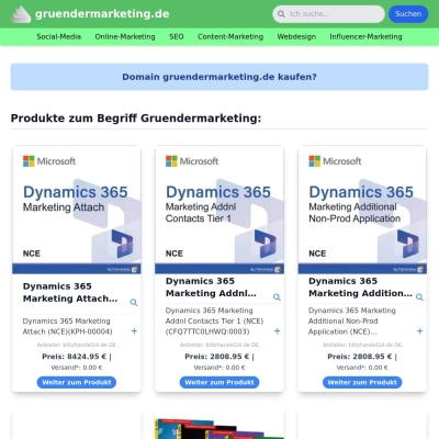 Screenshot gruendermarketing.de