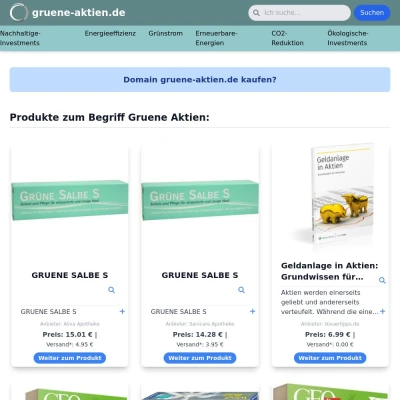 Screenshot gruene-aktien.de