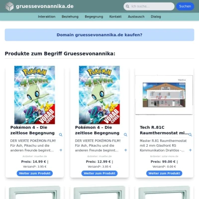 Screenshot gruessevonannika.de