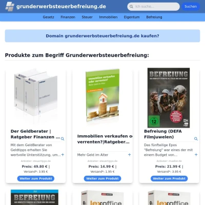 Screenshot grunderwerbsteuerbefreiung.de