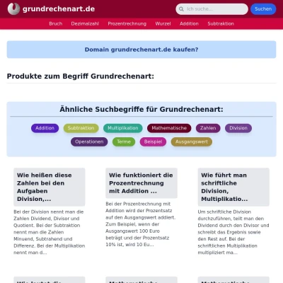 Screenshot grundrechenart.de