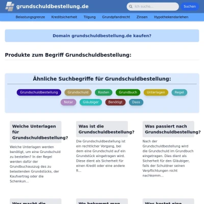 Screenshot grundschuldbestellung.de