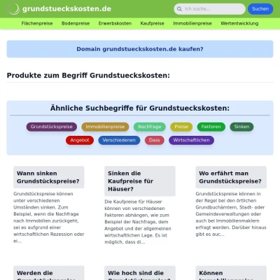 Screenshot grundstueckskosten.de