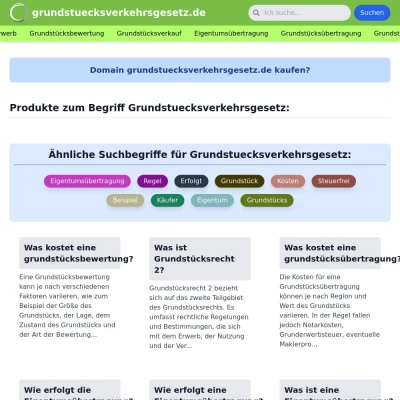 Screenshot grundstuecksverkehrsgesetz.de