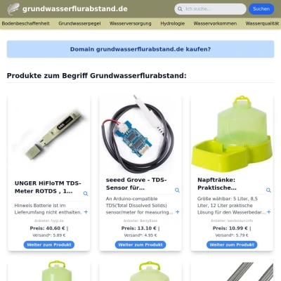 Screenshot grundwasserflurabstand.de