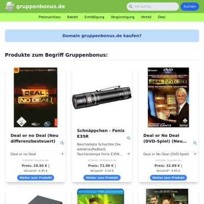 Screenshot gruppenbonus.de