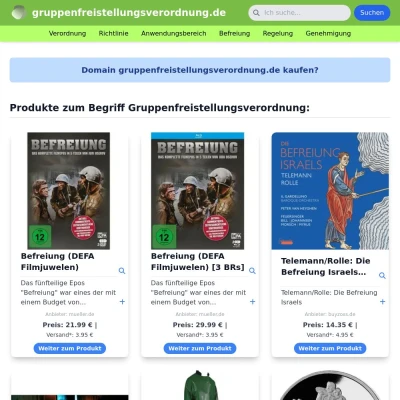 Screenshot gruppenfreistellungsverordnung.de