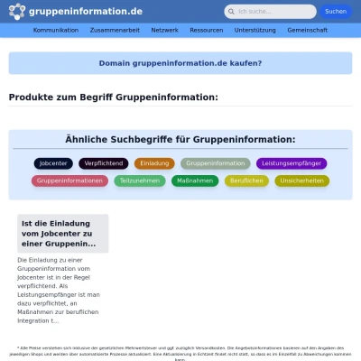 Screenshot gruppeninformation.de