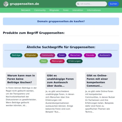 Screenshot gruppenseiten.de