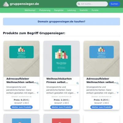 Screenshot gruppensieger.de