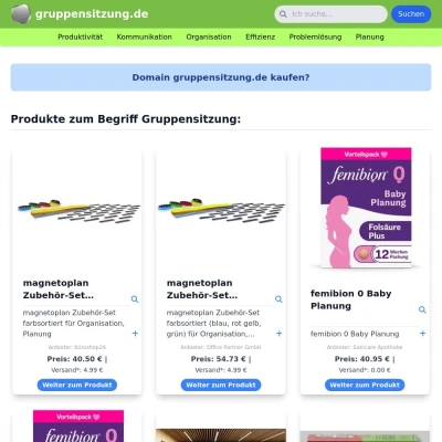 Screenshot gruppensitzung.de