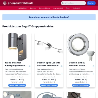 Screenshot gruppenstrahler.de