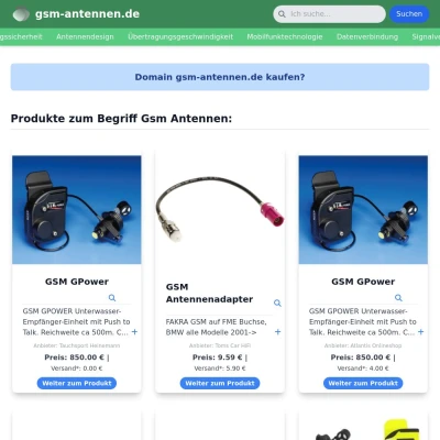 Screenshot gsm-antennen.de