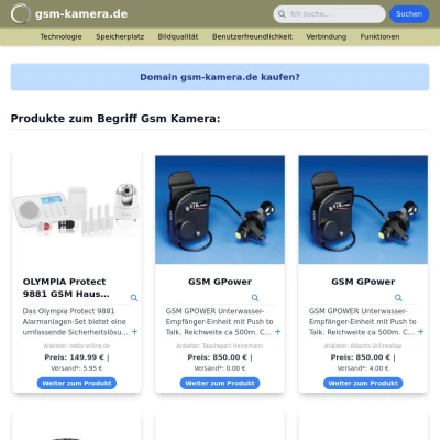 Screenshot gsm-kamera.de