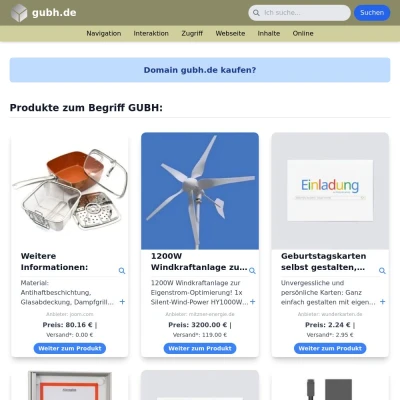 Screenshot gubh.de