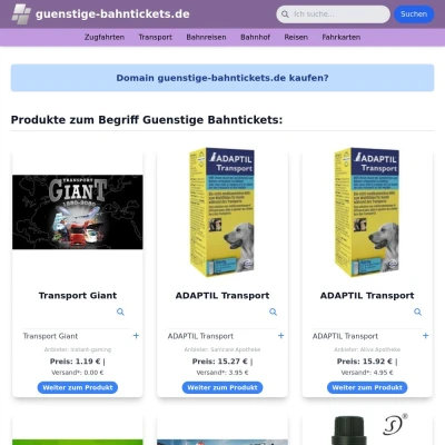 Screenshot guenstige-bahntickets.de