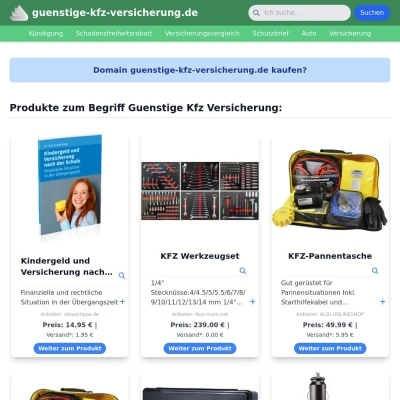 Screenshot guenstige-kfz-versicherung.de