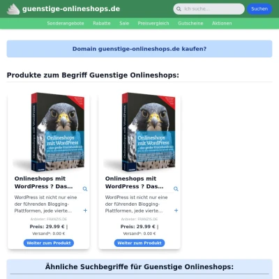 Screenshot guenstige-onlineshops.de