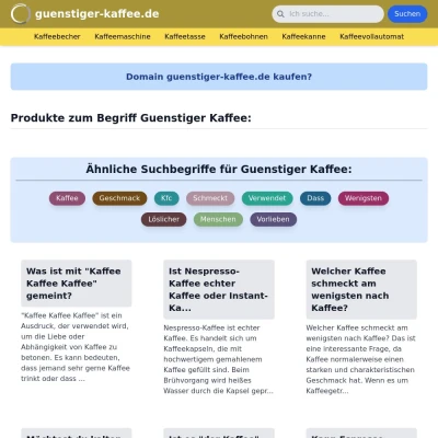 Screenshot guenstiger-kaffee.de