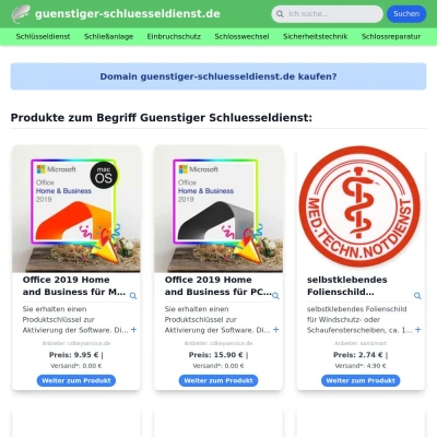 Screenshot guenstiger-schluesseldienst.de