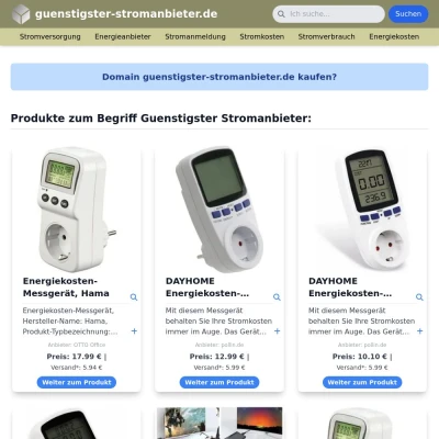 Screenshot guenstigster-stromanbieter.de