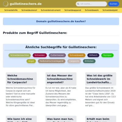 Screenshot guillotineschere.de