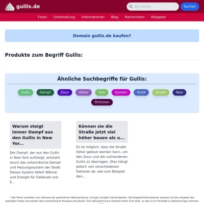 Screenshot gullis.de