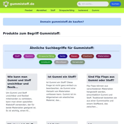 Screenshot gummistoff.de