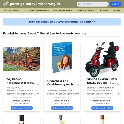 Screenshot gunstige-autoversicherung.de