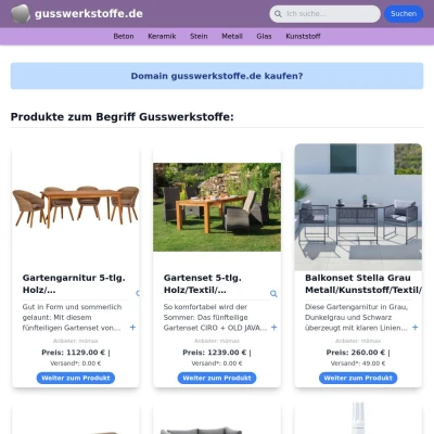 Screenshot gusswerkstoffe.de