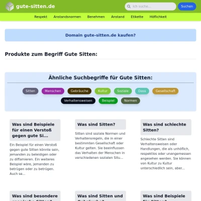 Screenshot gute-sitten.de