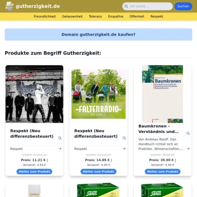 Screenshot gutherzigkeit.de