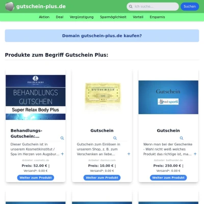 Screenshot gutschein-plus.de