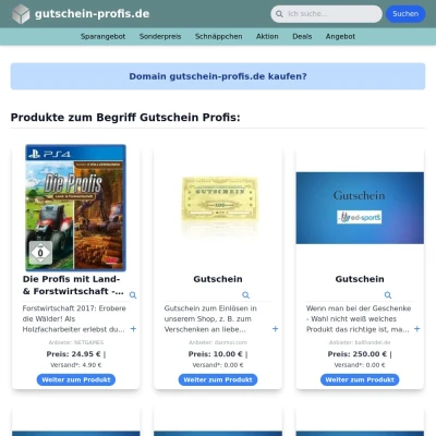 Screenshot gutschein-profis.de