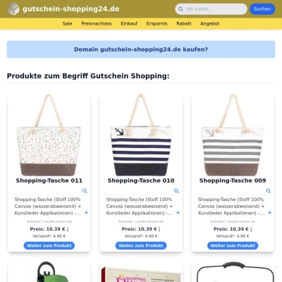 Screenshot gutschein-shopping24.de