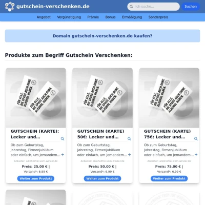 Screenshot gutschein-verschenken.de