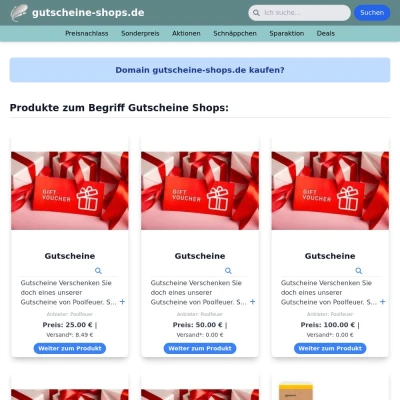 Screenshot gutscheine-shops.de