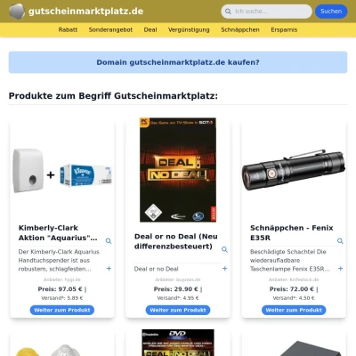 Screenshot gutscheinmarktplatz.de