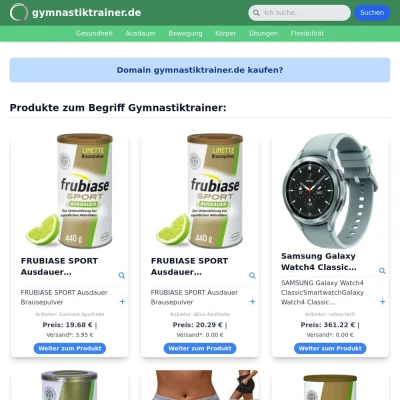Screenshot gymnastiktrainer.de