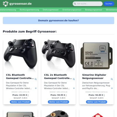 Screenshot gyrosensor.de